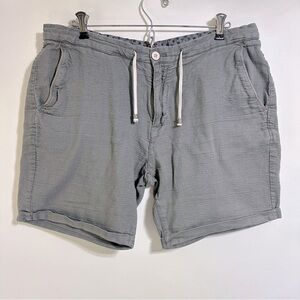 Zara Man gray cotton 7” inseam cuffed summer vaca drawstring shorts size large